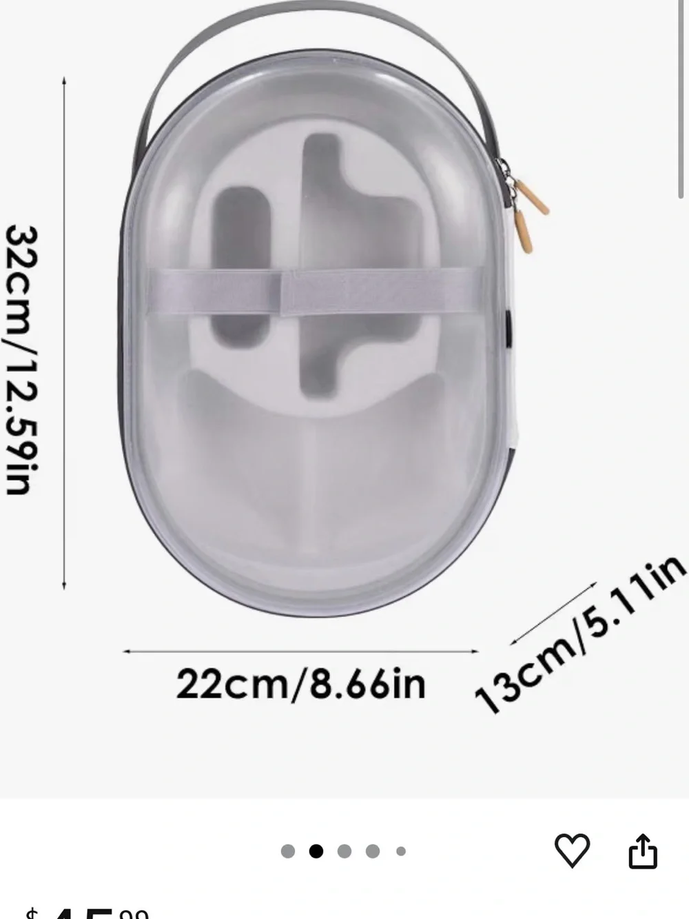 Protective VR Headset Carrying Case - Gray and White